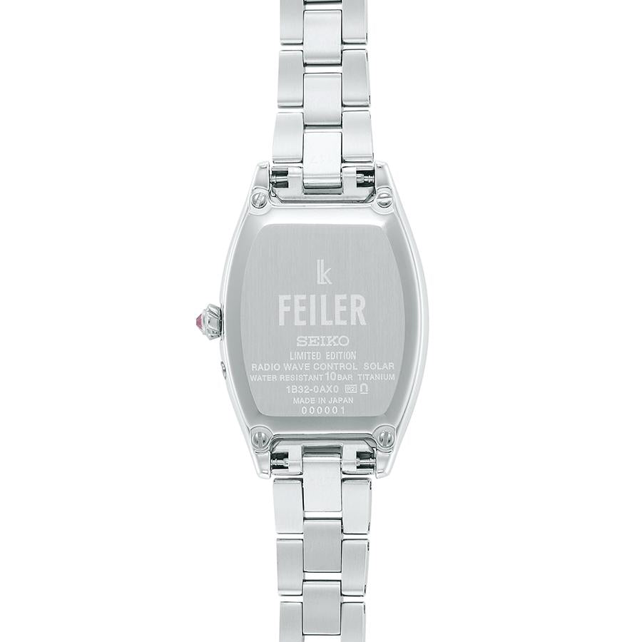 Seiko Lukia Grow FEILER Collaboration Limited Edition Rear Rose Petite SSQW090 Women's Solar Radio-Controlled Tonneau Watch