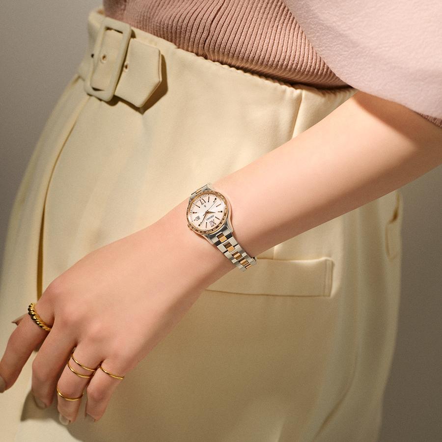 Seiko Lukia Standard Collection SSVV082 Women's Watch, Solar Radio-Controlled, World Time, Pink Gold Two-Tone
