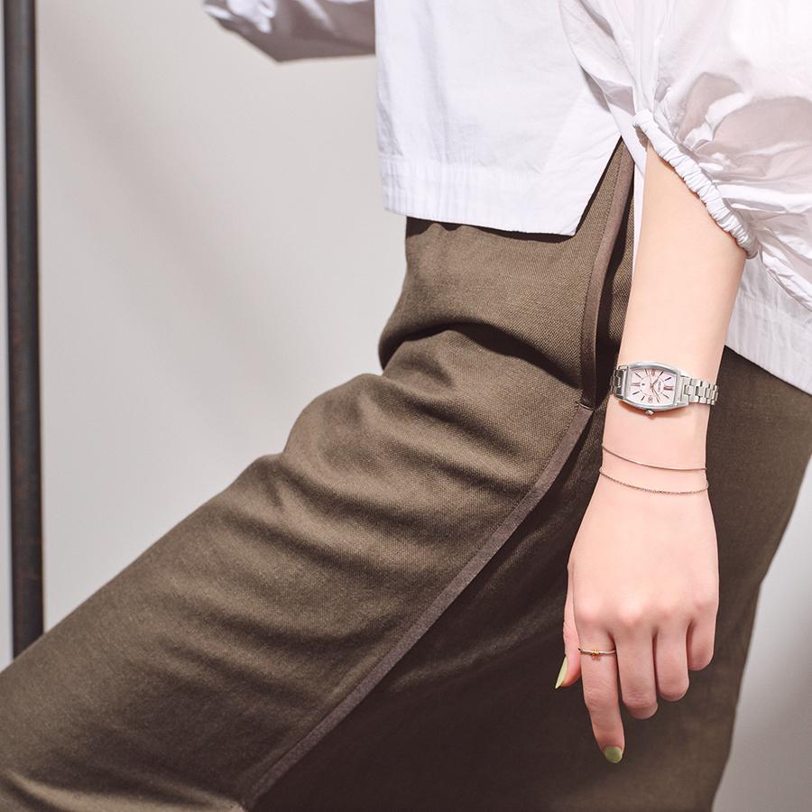 Seiko LUKIA Grow Blossom SSVW229 Women's Solar Radio-Controlled Watch with White Dial and Silver Metal Band