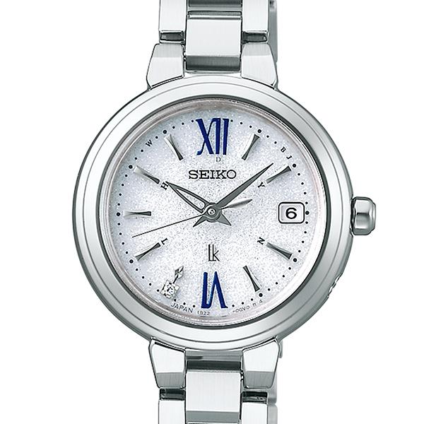 Seiko Lukia Essential Collection Compact Model SSVW233 Women's Solar Radio-Controlled Watch with Diamond-Set Dial, Silver