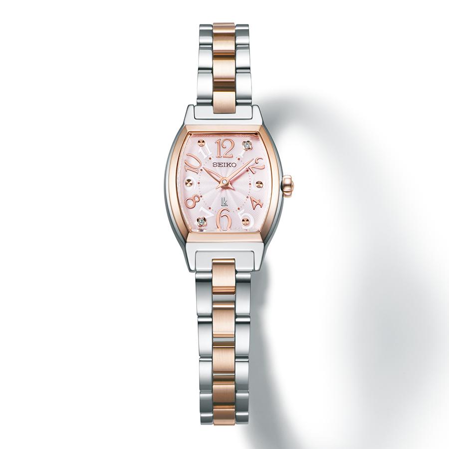 Seiko Lukia Happy Collection SSWA012 Women's Battery-Operated Quartz Watch with Tonneau Movement and Pink Dial