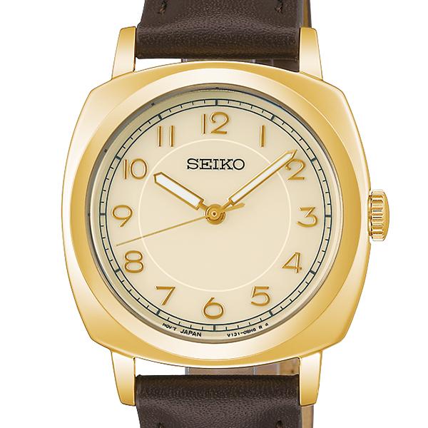 Seiko Selection The Steady Shop Exclusive Model STPX104 Women's Solar Watch with Cushion Ivory Dial and Leather Strap, Released November 21st