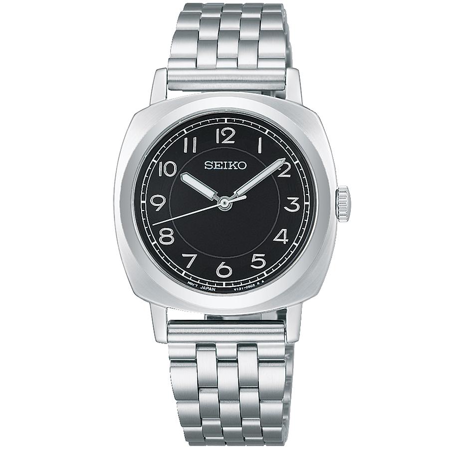 Seiko Selection The Steady Shop Exclusive Model STPX107 Women's Solar Cushion Watch with Black Dial and Metal Band, Released November 21st