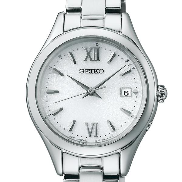 Seiko Selection S Series SWFH131 Women's Solar Radio-Controlled Watch, 3-Hand, Round, Beige Dial, Metal Band