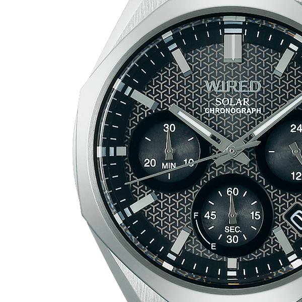 Seiko WIRED REFLECTION UPPER AGAD417 Men's Solar Chronograph Watch, Gray/Silver