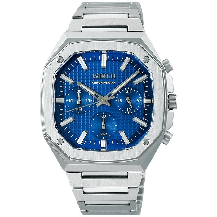 Seiko WIRED REFLECTION OCTAGON AGAT448 Men's Quartz Chronograph Watch, Silver