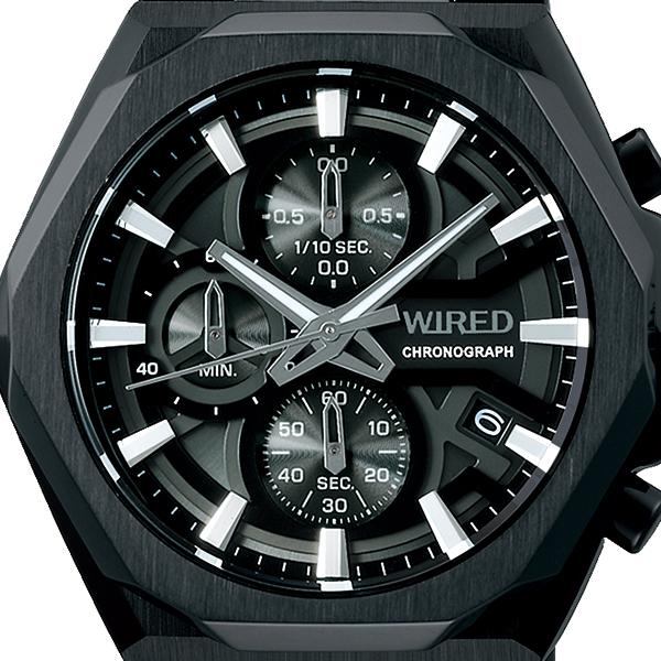 Seiko WIRED REFLECTION Chronograph Model AGAT449 Men's Quartz Watch, Black