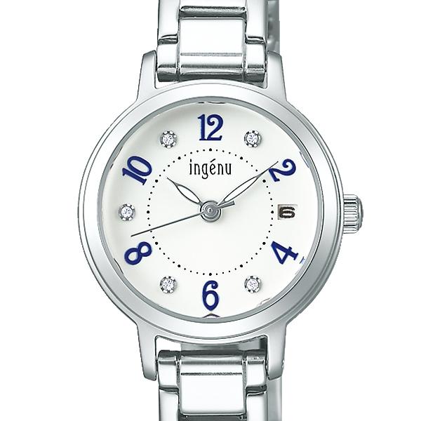 Alba Angeine Quartz AHJK444 Women's Battery-Operated Watch with Crystal Glass, White Dial, Metal Band, and Calendar/Date Function