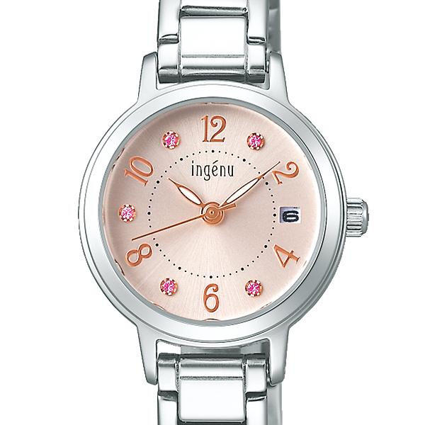 Alba Angeine Quartz AHJK445 Women's Battery-Operated Watch with Crystal Glass, Pink Dial, Metal Band, Calendar and Date Function