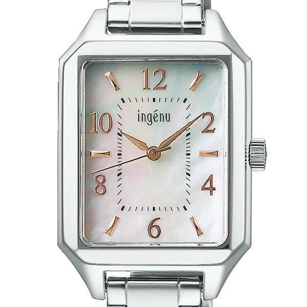 Alba Angenie Square Quartz AHJK467 Women's Battery-Operated Watch with Mother-of-Pearl Dial and Silver Metal Band