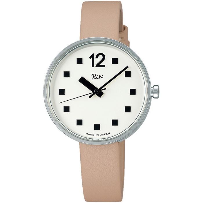 Alba Riki Public Watch AKQK460 Women's Quartz Watch with Leather Strap, Beige