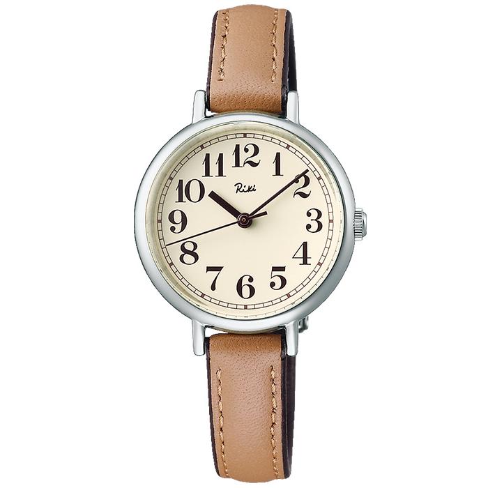 Alba Riki Traditional Color Series AKQK461 Women's Quartz Watch with Leather Strap in Maroon