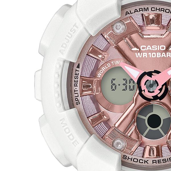 CASIO BABY‑G BA‑130‑7A1JF JDM Analog‑Digital Pink White Street Fashion Casual Women's Watch