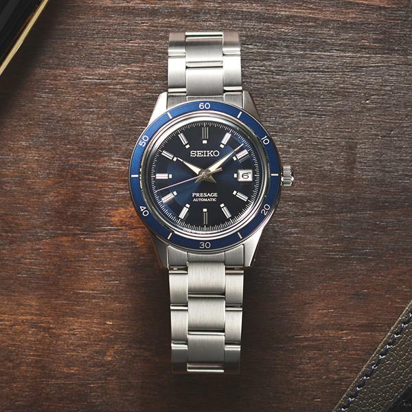 Seiko Presage Style 60's Shop Exclusive Model SARY223 Men's Mechanical Automatic Watch, Blue, Limited Edition