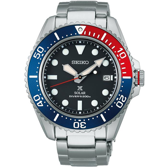 Seiko Prospex Diver Scuba Solar Men's Watch SBDJ053 with Black Dial and Pepsi-Colored Bezel