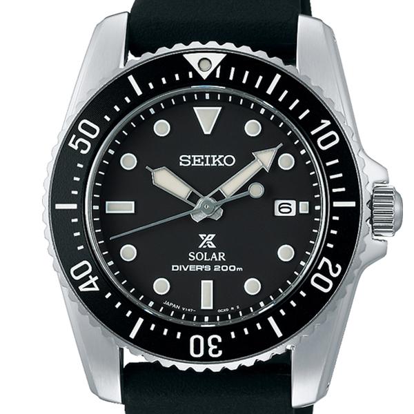 Seiko Prospex DIVER SCUBA SBDN075 Men's Solar Silicone Watch, Black