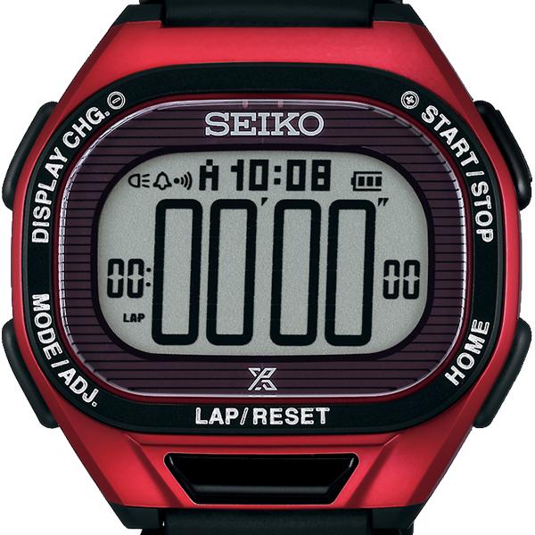 Seiko Prospex Super Runners SBEF047 Men's Solar Polyurethane Watch, Red