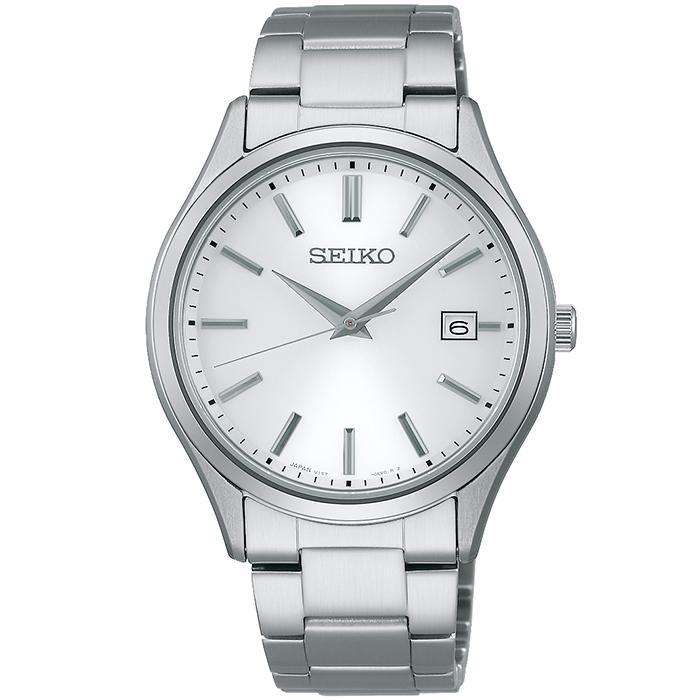 Seiko Selection S Series Pair SBPX143 Men's Solar Watch, 3-Hand, Calendar, White