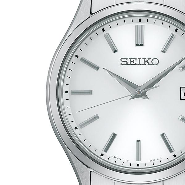 Seiko Selection S Series Pair SBPX143 Men's Solar Watch, 3-Hand, Calendar, White