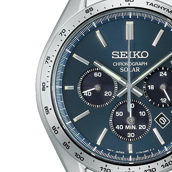 Seiko Selection S Series SBPY163 Men's Solar Chronograph Watch, Blue