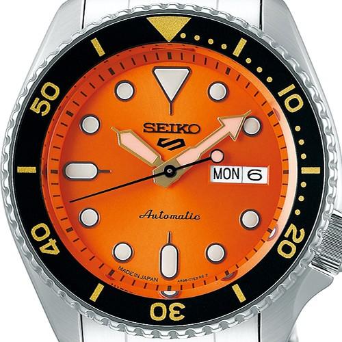 Seiko 5 Sports SBSA009 Men's Mechanical Automatic Watch with Orange Day Date