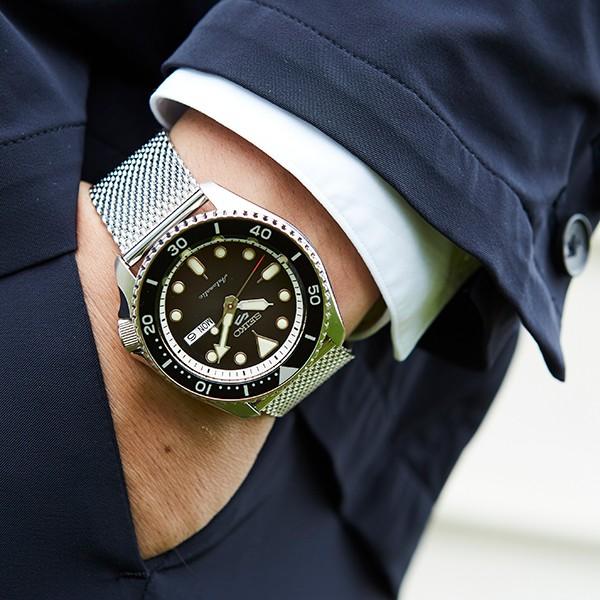 Seiko 5 Sports Suit SBSA017 Men's Mechanical Automatic Watch with Black Mesh Strap