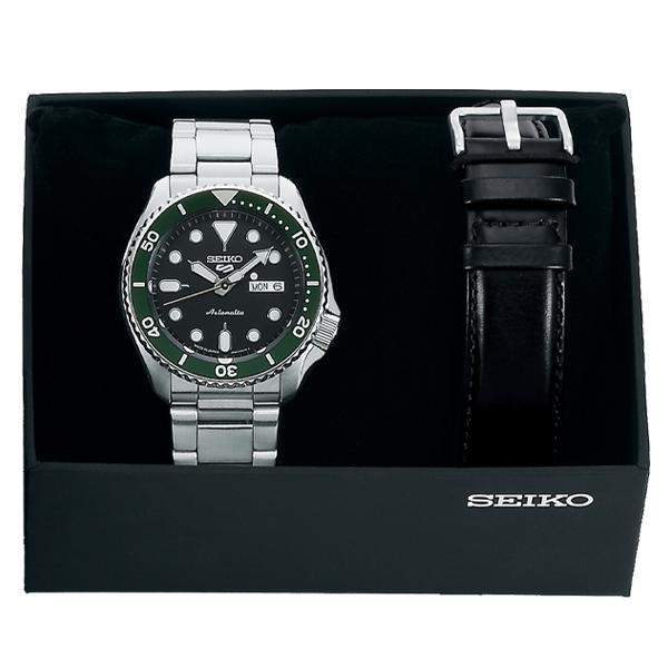SEIKO 5 Sports Limited Edition SBSA107 JDM Automatic Day-Date Green Dial Stainless Steel Men's Watch with Interchangeable Band