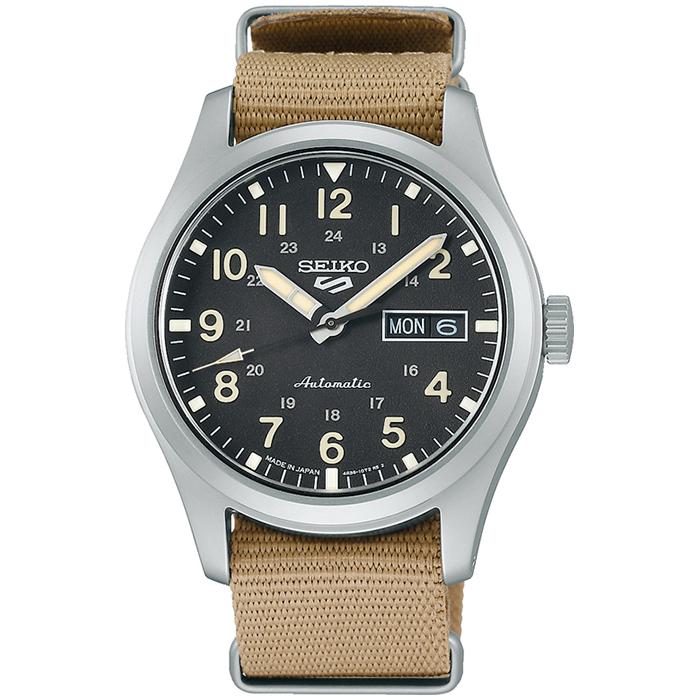 Seiko 5 Sports FIELD SPORTS STYLE SBSA117 Men's Mechanical Automatic Watch with Nylon Band, Khaki