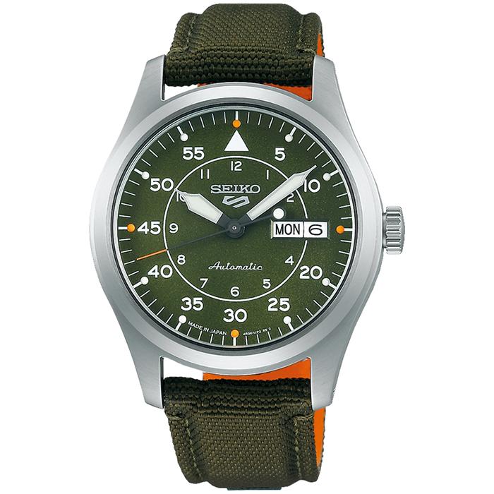 Seiko 5 Sports Field Street Style SBSA141 Men's Mechanical Automatic Watch with Nylon Strap, Green