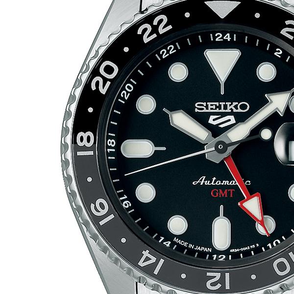 Seiko 5 Sports SKX Sports Style GMT Model SBSC001 Men's Mechanical Automatic Watch, Black