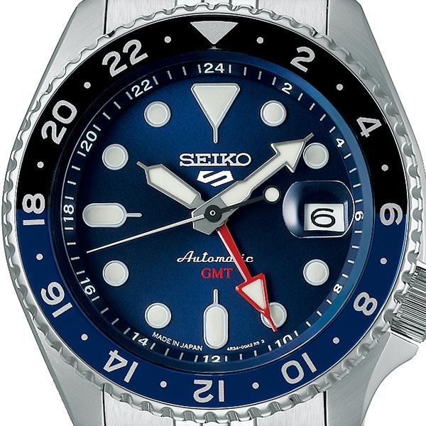 Seiko 5 Sports SKX Sports Style GMT Model SBSC003 Men's Mechanical Automatic Watch, Blue