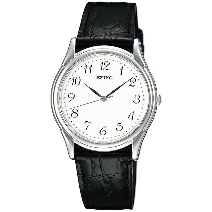 SEIKO Selection Spirit Pair SBTB005 Men's Quartz Watch with White Dial and Black Leather Strap