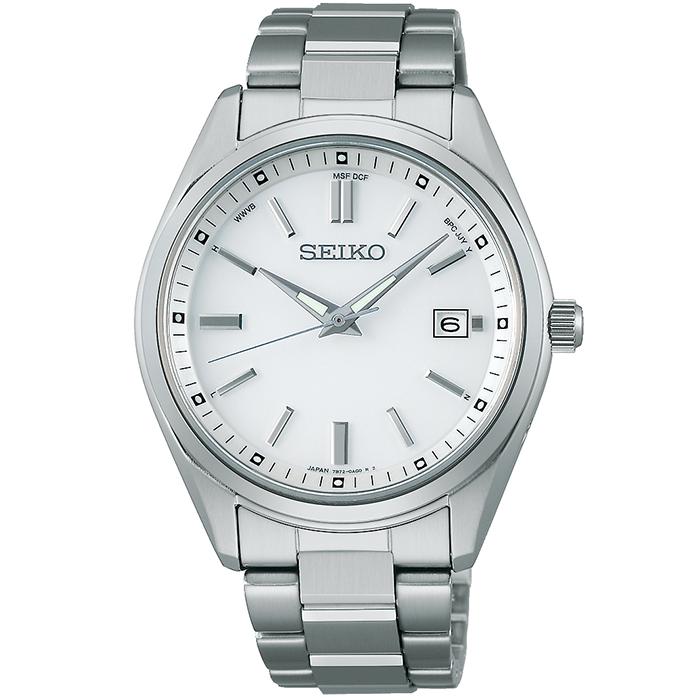 Seiko Selection S Series SBTM317 Men's Solar Radio-Controlled Watch, White