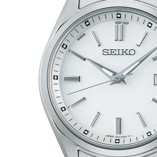 Seiko Selection S Series SBTM317 Men's Solar Radio-Controlled Watch, White