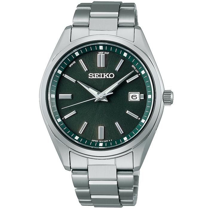 Seiko Selection S Series SBTM319 Men's Solar Radio-Controlled Watch, Green