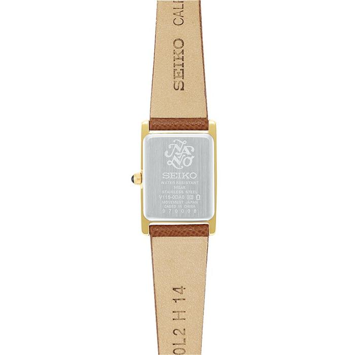 Seiko Selection nano・universe Women's Solar Watch with Leather Strap, Navy Brown, STPR068
