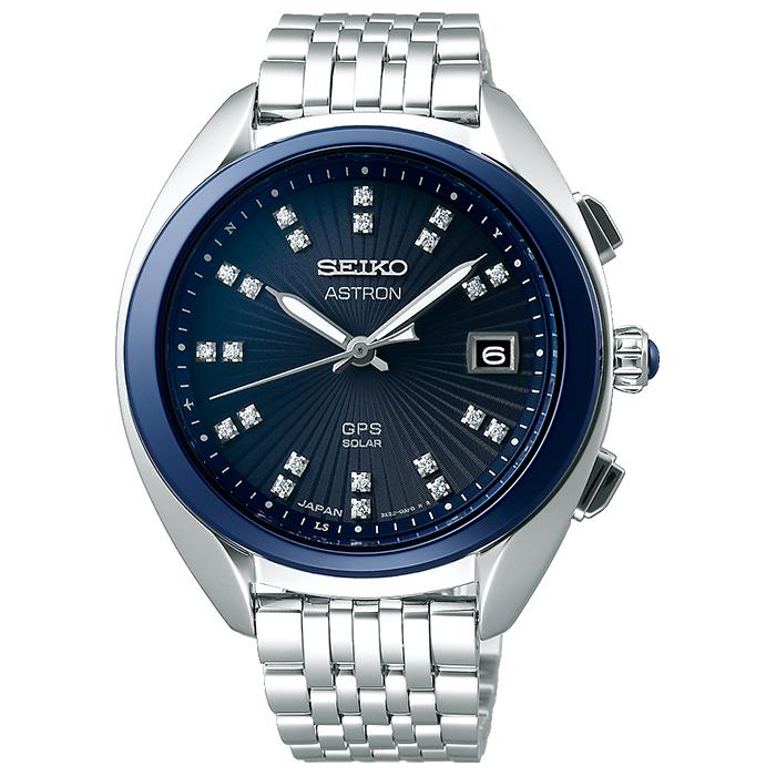 Seiko Astron 2020 Limited Edition 3X Series STXD007 Women's Solar-Powered GPS Satellite Radio Wave Watch with Ceramic Bezel, Blue