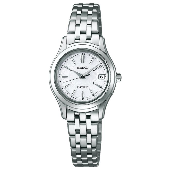 Seiko Dolce & Exceline Pair Solar Radio-Controlled Watch SWCW023 Women's Metal Band White