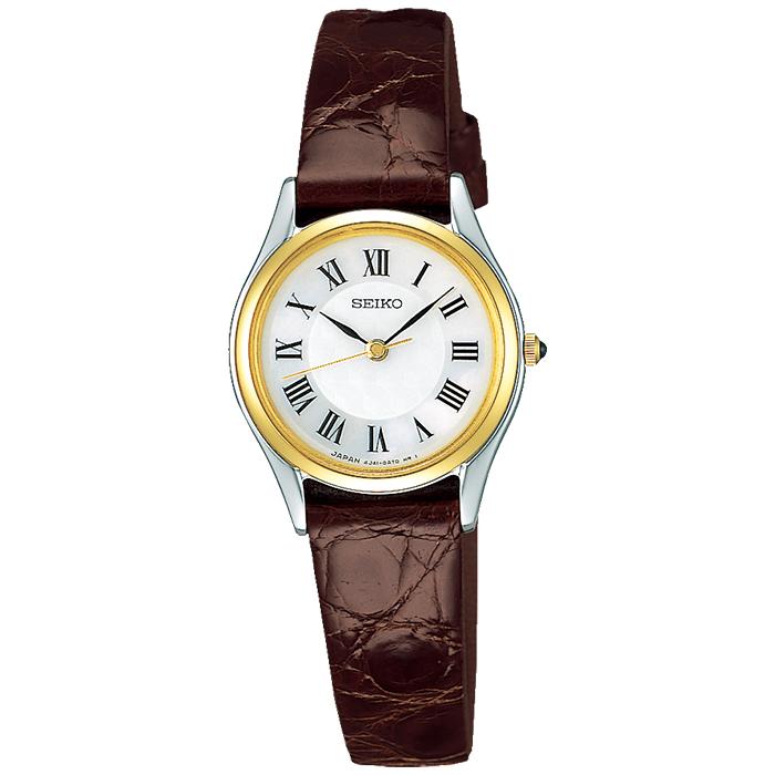 Seiko Dolce & Exceline Pair Quartz Watch SWDL162 Women's Leather Band White/Brown