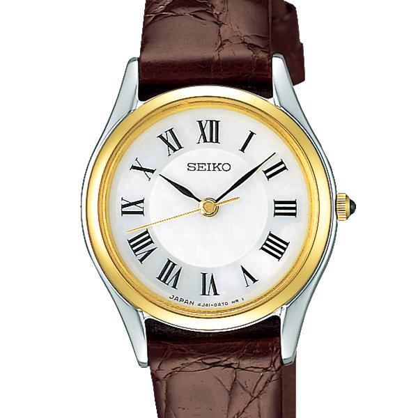 Seiko Dolce & Exceline Pair Quartz Watch SWDL162 Women's Leather Band White/Brown