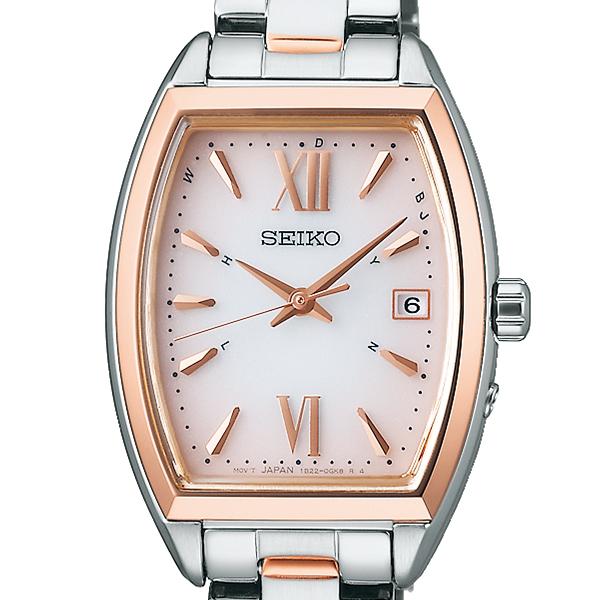 Seiko Selection S Series SWFH126 Women's Solar Radio-Controlled Tonneau Watch, Pink