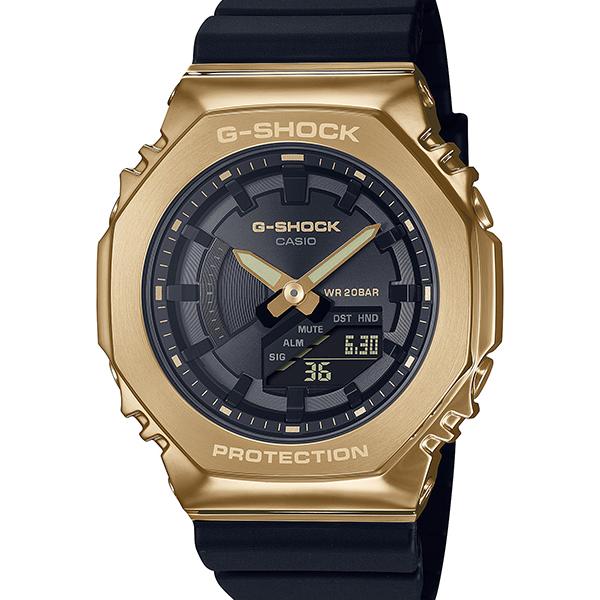 GM-S2100GB-1AJF CASIO G-SHOCK Metal Covered Black and Gold Men's Watch