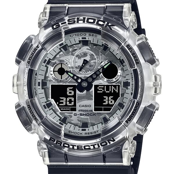 GA-100SKC-1AJF CASIO G-SHOCK Camouflage Skeleton Black and Gray Men's Watch
