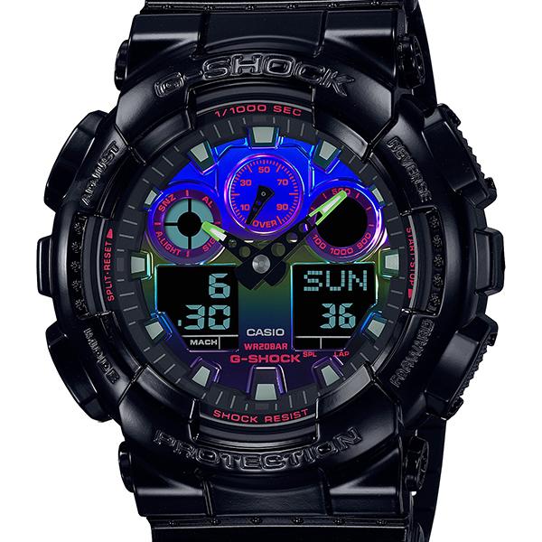 GA-100RGB-1AJF G-SHOCK CASIO Black Virtual Rainbow Men's Watch