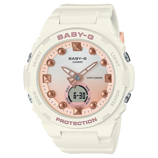 BGA-320-7A1JF Baby-G Beach Scene Design Sand White Women's Watch