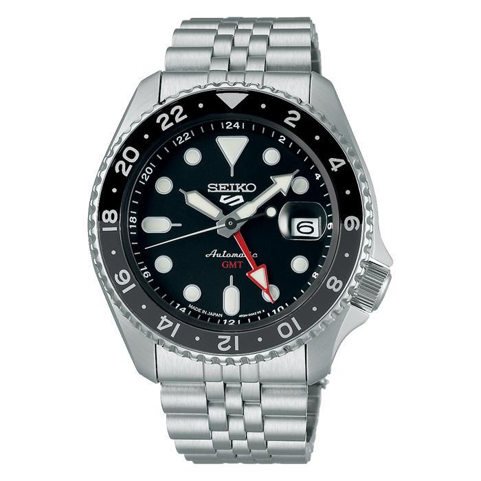 Montre Seiko 5 Sports SBSC001, mécanique, GMT, automatique, à remontage manuel