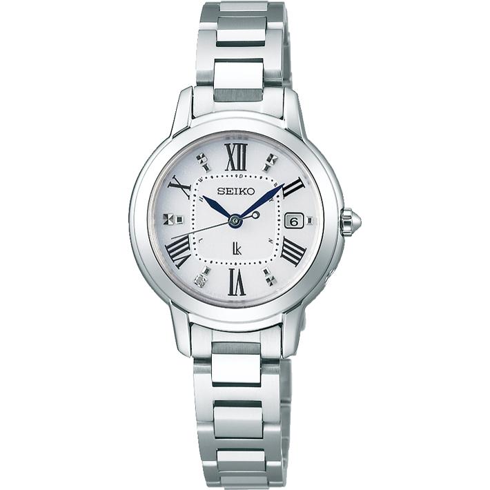 Montre radio-pilotée solaire SEIKO LUKIA SSQW035 pour femme, sertie de diamants