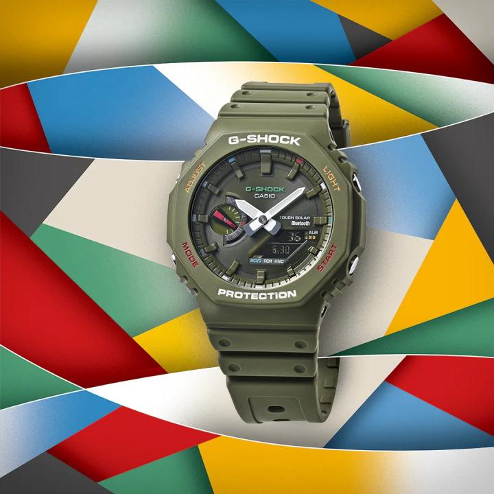CASIO G-SHOCK GA-B2100FC-3AJF JDM Tough Solar Mobile Link Analog-Digital Multicolor Accent Green Men's Watch