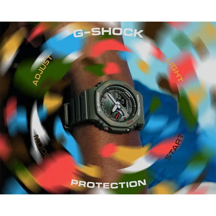 CASIO G-SHOCK GA-B2100FC-3AJF JDM Tough Solar Mobile Link Analog-Digital Multicolor Accent Green Men's Watch