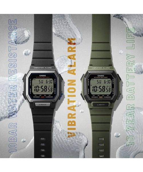 CASIO Collection W-738H-1AJF JDM Vibration Alarm 10-Year Battery Black Digital Watch